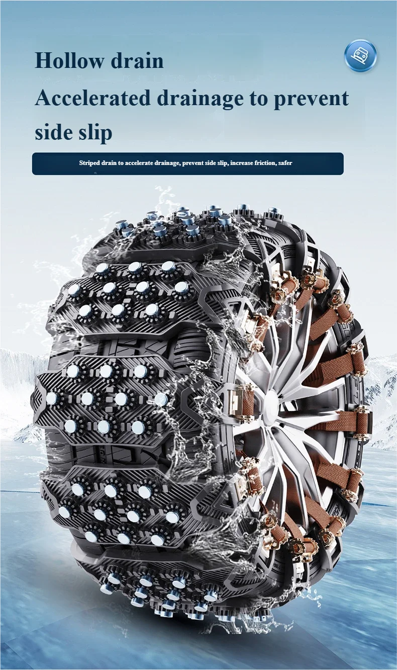 Universal Wider and Thicker TPU Anti-Slip Chains for Automobile Tires – Icebreaking, Emergency Traction, and Recovery Straps Oasis Select