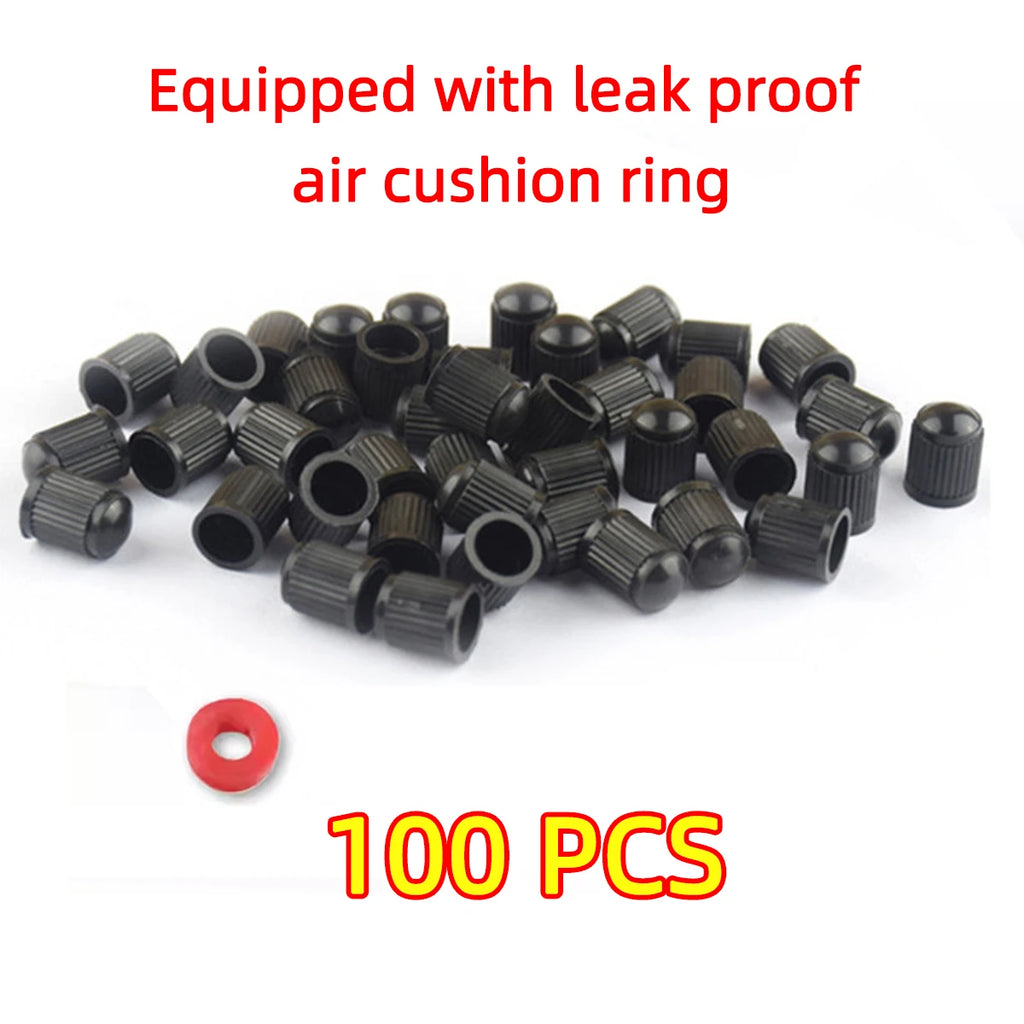 Yitong 50/100/200PCS Valve Caps Universal Tire Valve Caps Durable Pe Material Black Airtight Dustproof Automotive Valve Dust Cap Oasis Select 100PCS