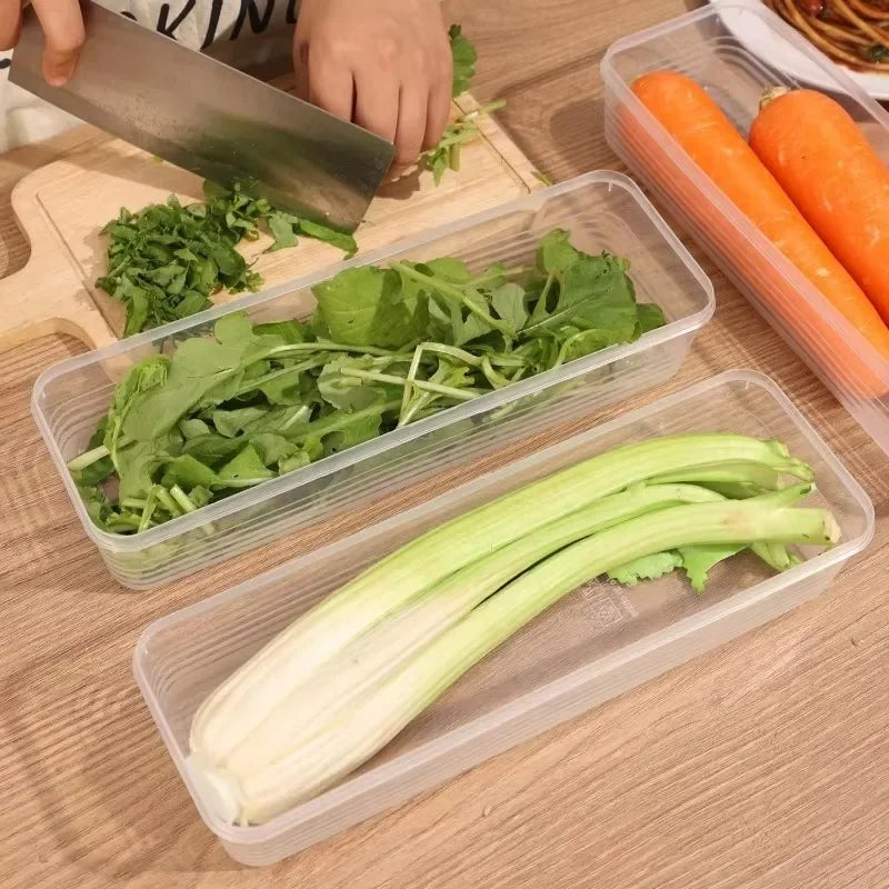 Fresh Box Refrigerator Storage Boxes Scallions Food Container with Lid Cold Crisper Sealed Kitchen Fresh Fruit Fridge Organizer Oasis Select