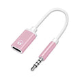 3.5mm Male To Type-c Female Headphone Aux Cable Converter Type-C To 3.5mm Jack Converter Earphone Audio Adapter Cable Oasis Select pink gold