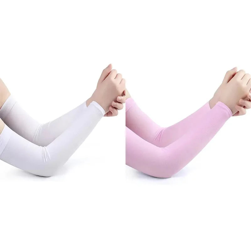 1/2pair Ice Silk Sun Protection Cuffs Gloves Sun Protection UV Protection Hand Protection Cover Anti Slip Summer Outdoor Cycling Oasis Select mix-2pairs 6