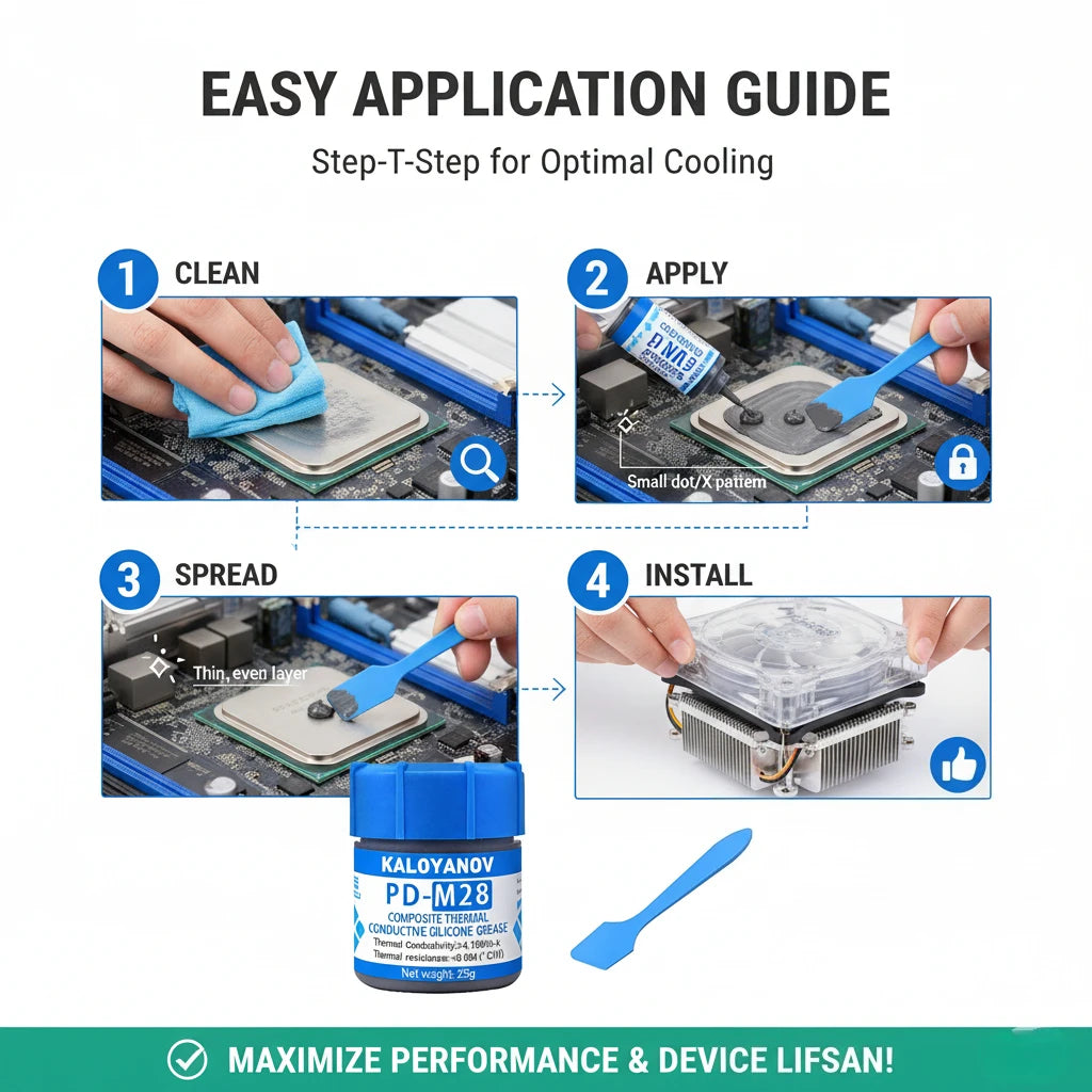 Advanced 25g CPU GPU Thermal Paste. High Heat Transfer Cooling Compound Grease with Scraper Tool for Processor Heatsinks Oasis Select