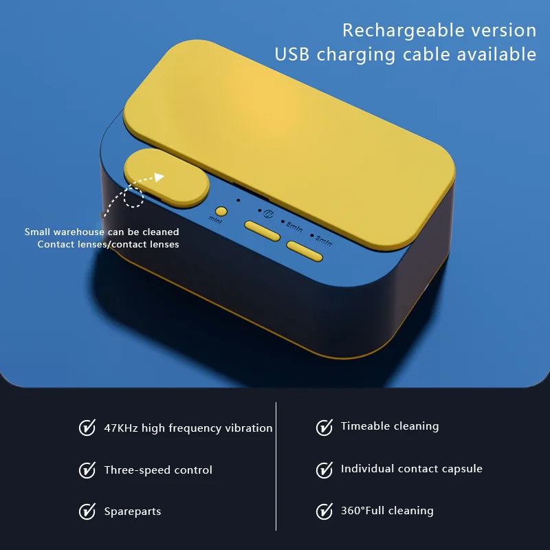 48Khz Cleaning Machine Ultrasonic Cleaner Double Bin Vibration Full Cleaning Jewelry Household Adjustable CleanerNew Oasis Select green