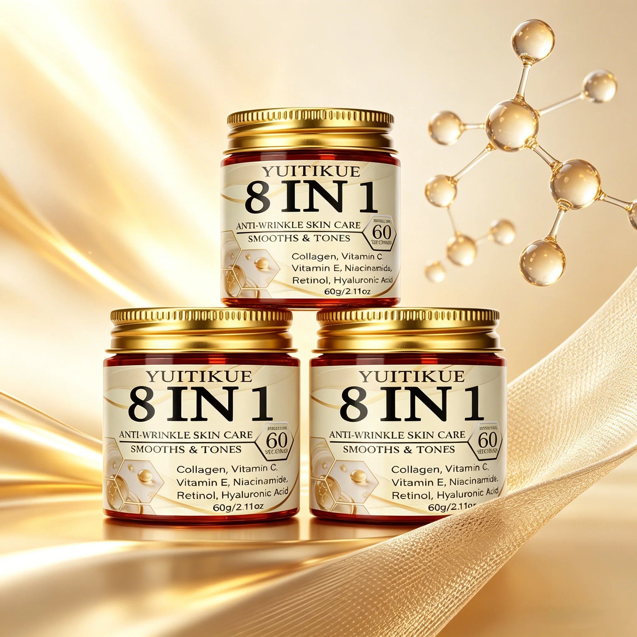 YUITIKUE 8-in-1 Face Cream – Collagen, Retinol & Niacinamide