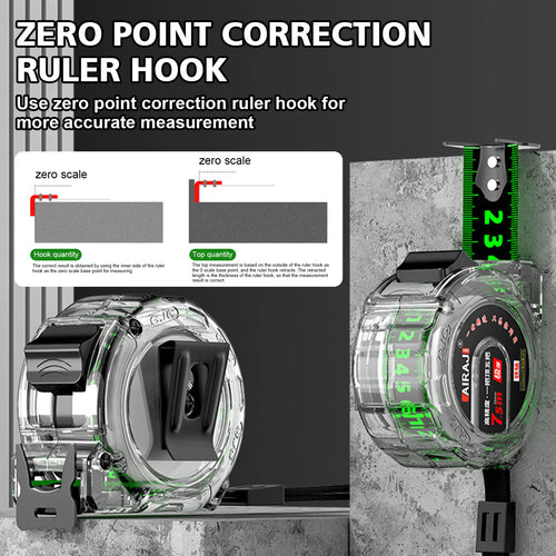 10M Self-Locking Tape Measure Black Fluorescent Tape Measure High Precision Thickened Wear-resistant Drop-proof Tape Measure Oasis Select