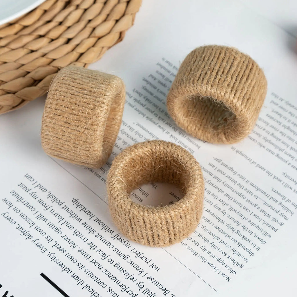Hand Woven Linen Napkin Ring | Wedding & Holiday Table Décor