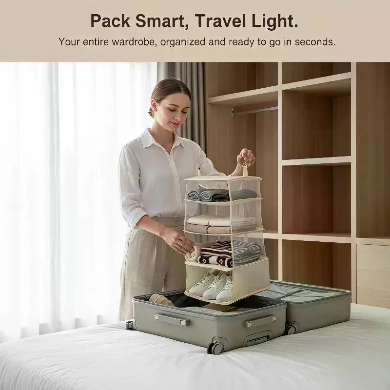 3-Tier Hanging Closet Organizer – Breathable Mesh & Zipper
