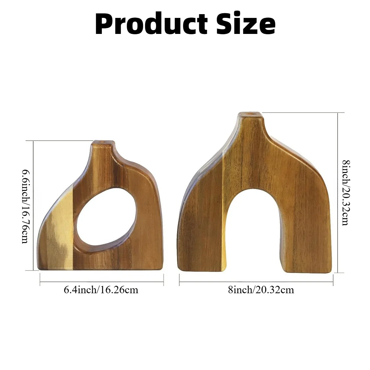 2PCS Wooden Vases Small Decorative Table Centerpiece Scandinavian Living Room Decor Faux Plant Holder Modern Oasis Select