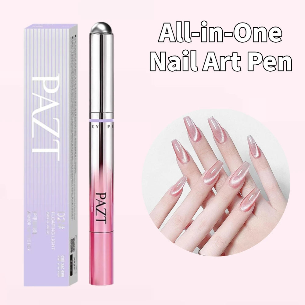 Professional Cat Eye Gel Nail Art Pen with Tiny Magnetic Beads, Nude Color Cat Eye Effect Design, for Beginners Daily DIY Tools Oasis Select