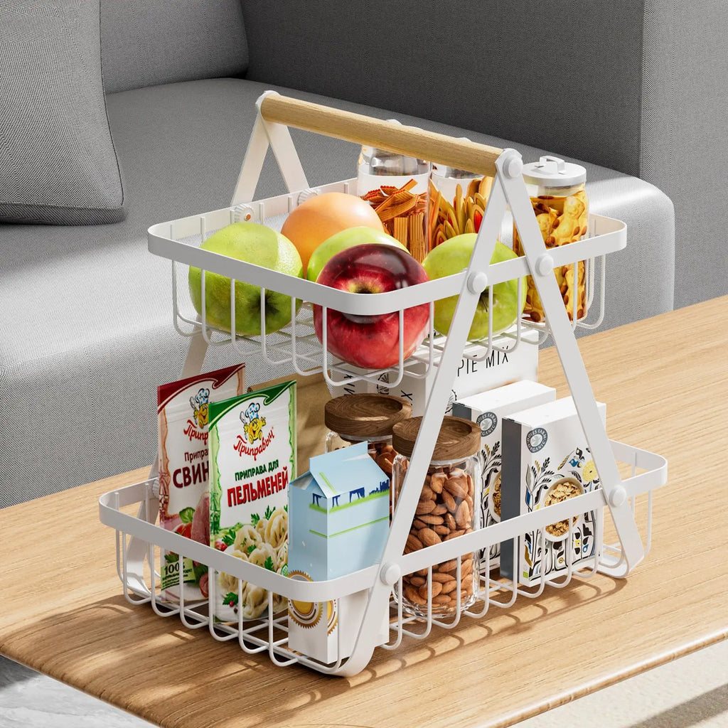 Kitchen Multifunctional Vegetable and Fruit Storage Rack Fruit Plate Snack Vegetable Shelf Portable Candy Tray Fruit Basket Oasis Select