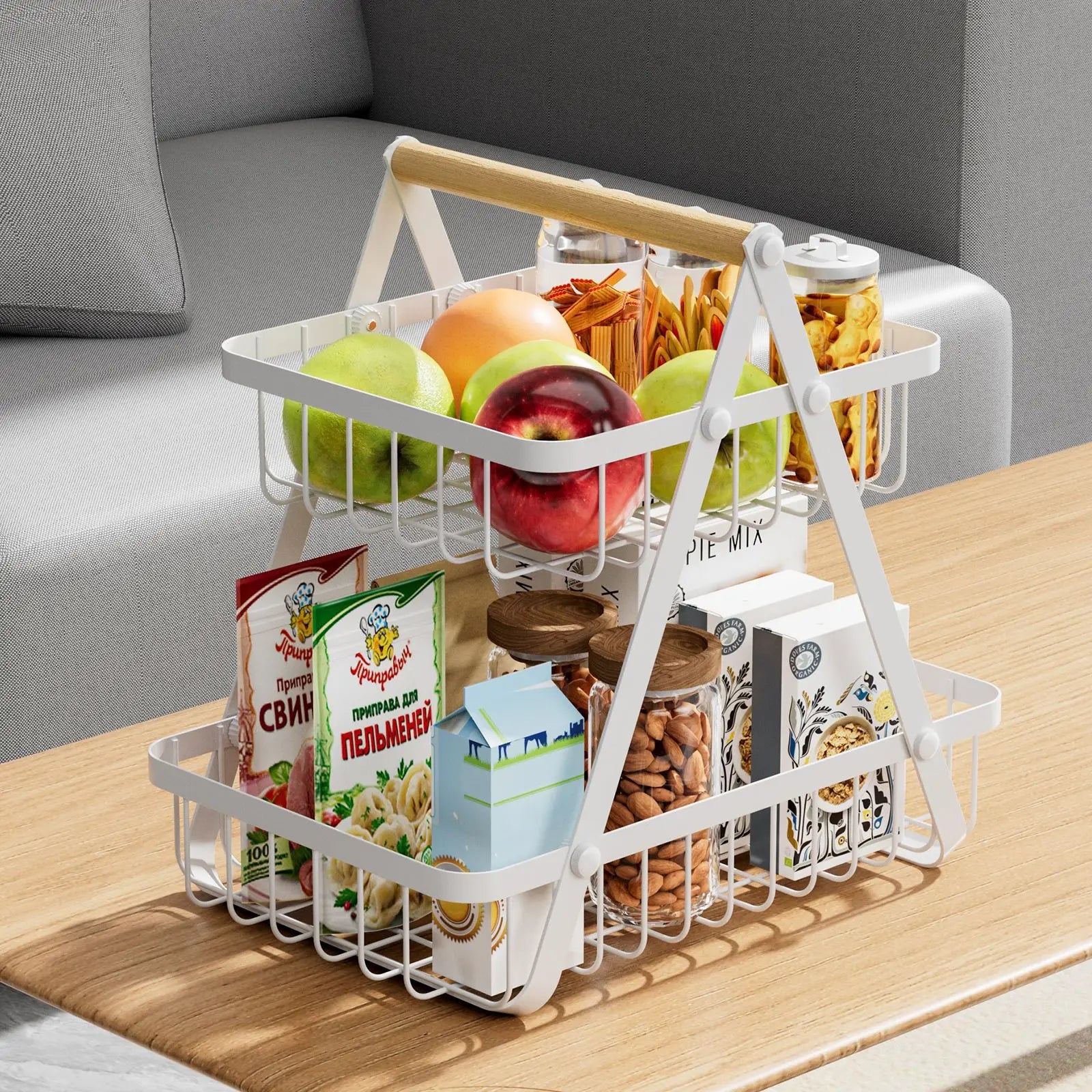 Kitchen Multifunctional Vegetable and Fruit Storage Rack Fruit Plate Snack Vegetable Shelf Portable Candy Tray Fruit Basket Oasis Select