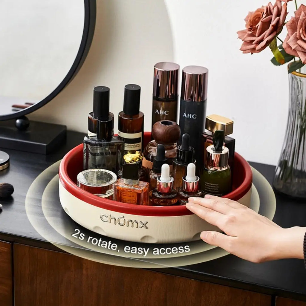 Desktop storage box, 360-degree rotating makeup organizer, perfect for bedrooms, living rooms, and bathrooms, stylish design Oasis Select