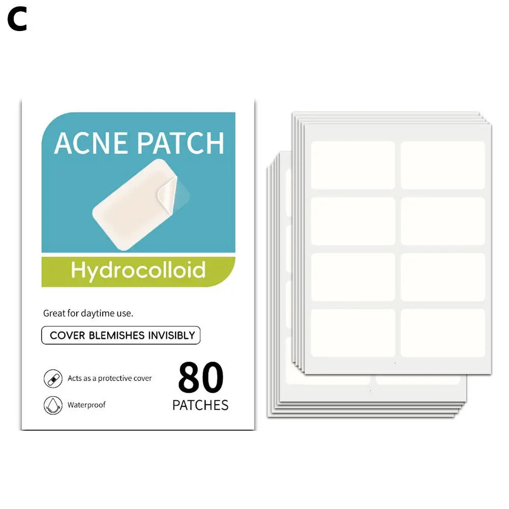 Mixed Sizes Hydrocolloid Pimple Patches Large Hydrocolloid Pimple Patches Invisible Acne Circle Stickers for Zits, Spots, Pimple Oasis Select 80pcs