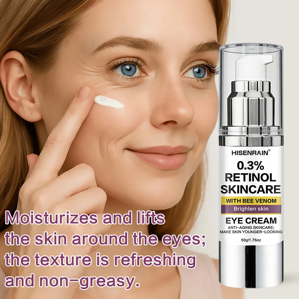 HISENRAIN Retinol Brightening Eye Cream - Anti-Aging Formula for Dark Circles & Wrinkles, Suitable for All Skin Types. Oasis Select