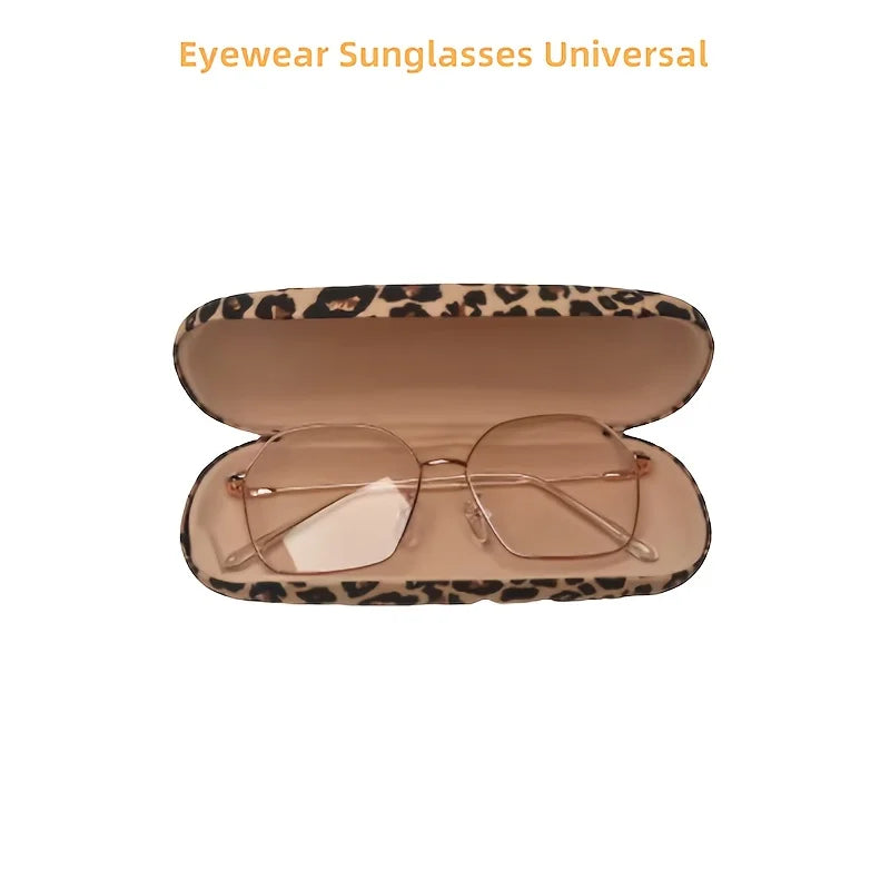 1pc Luxury Leopard Print Metal Glasses Case - Durable Stainless Steel, Stylish Design for Glasses & Accessories, Eyeglass Chain Oasis Select