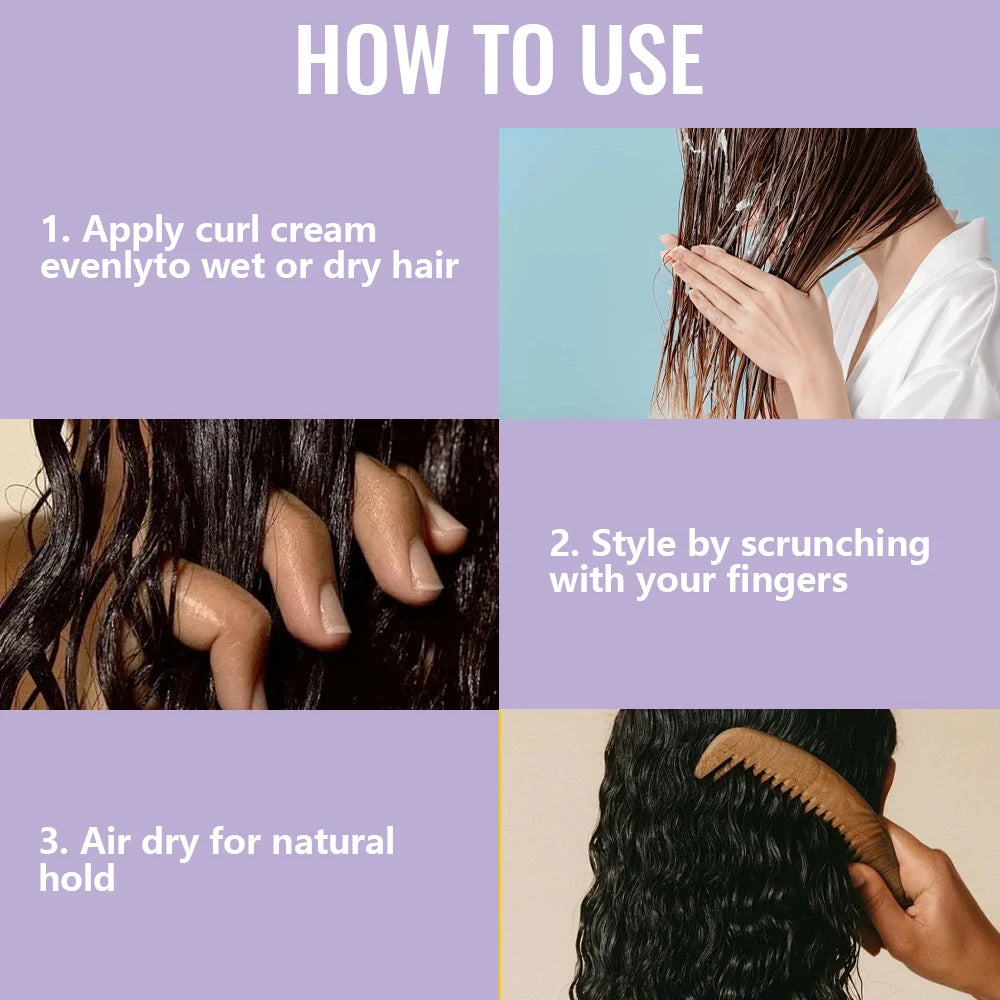 YOUNGCOME CURLCARE Coconut Argan Oil Curl Defining Cream, Control Hydrating Styling Cream for Curly & Coily Hair 100ML Oasis Select