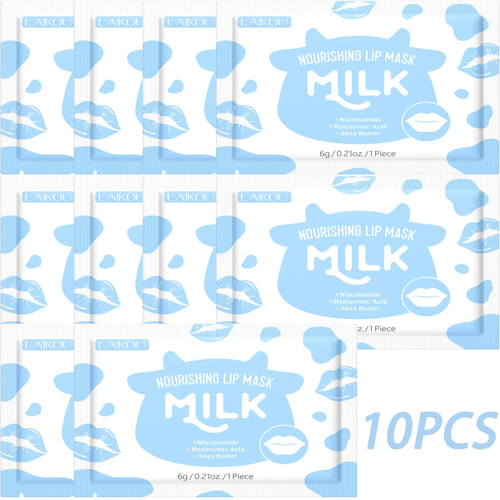 LAIKOU Milk Collagen Lip Mask – Hydrating & Line Repair Collagen Lip Mask Oasis Select Milk Lip Mask 10PCS