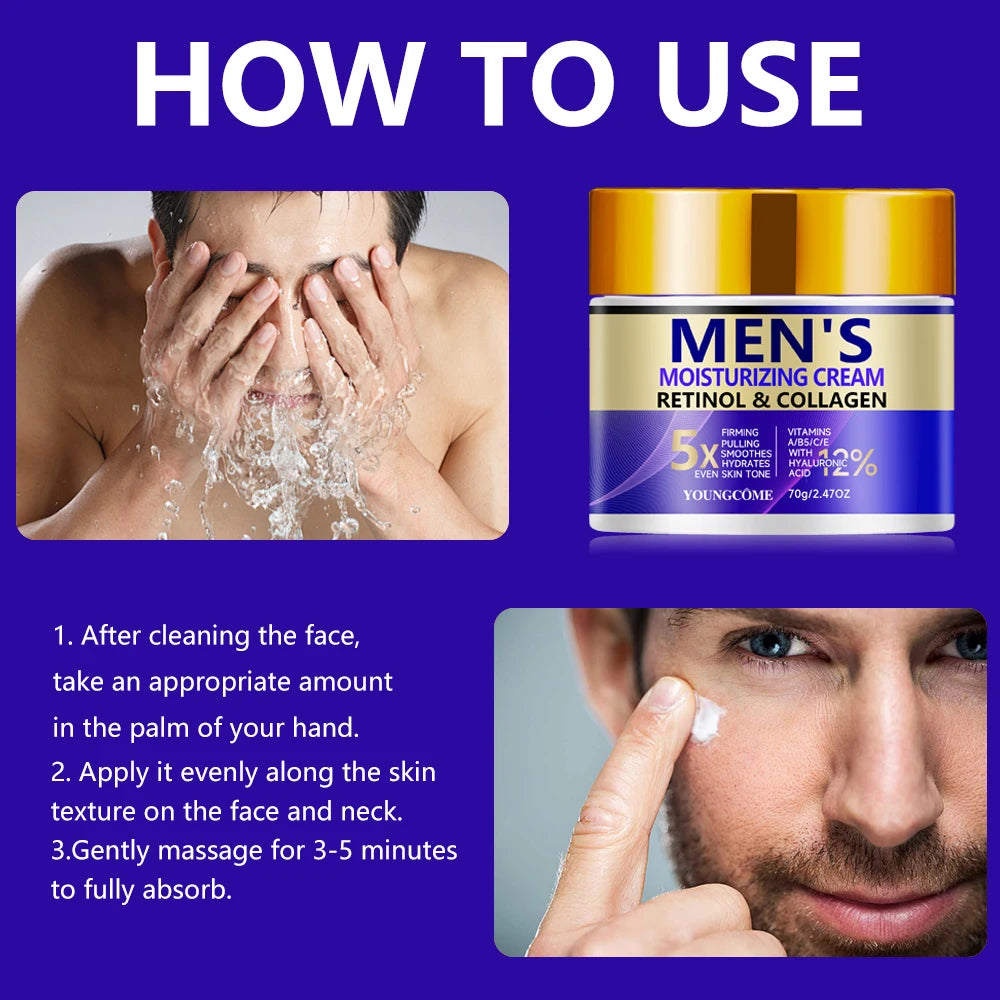 Men's Retinol Face Moisturizer Moisturizing Retinol Cream Anti-Wrinkle Aging Moisturizing Shrink Pores Whitening Smooth Retinol Oasis Select