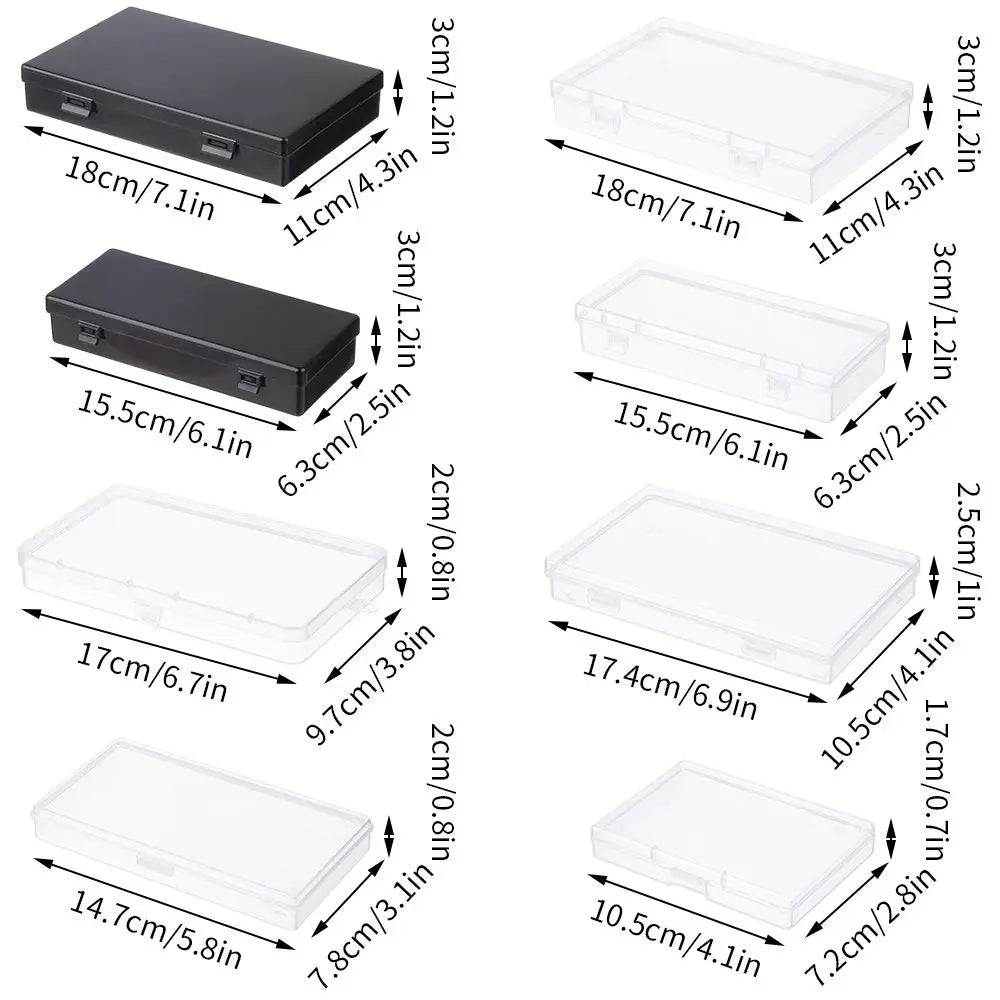 8Styles Plastic Storage Box Small Square Clear Black Box For Jewelry Diamond Embroidery Craft Bead Pill Home Storage Supply Oasis Select