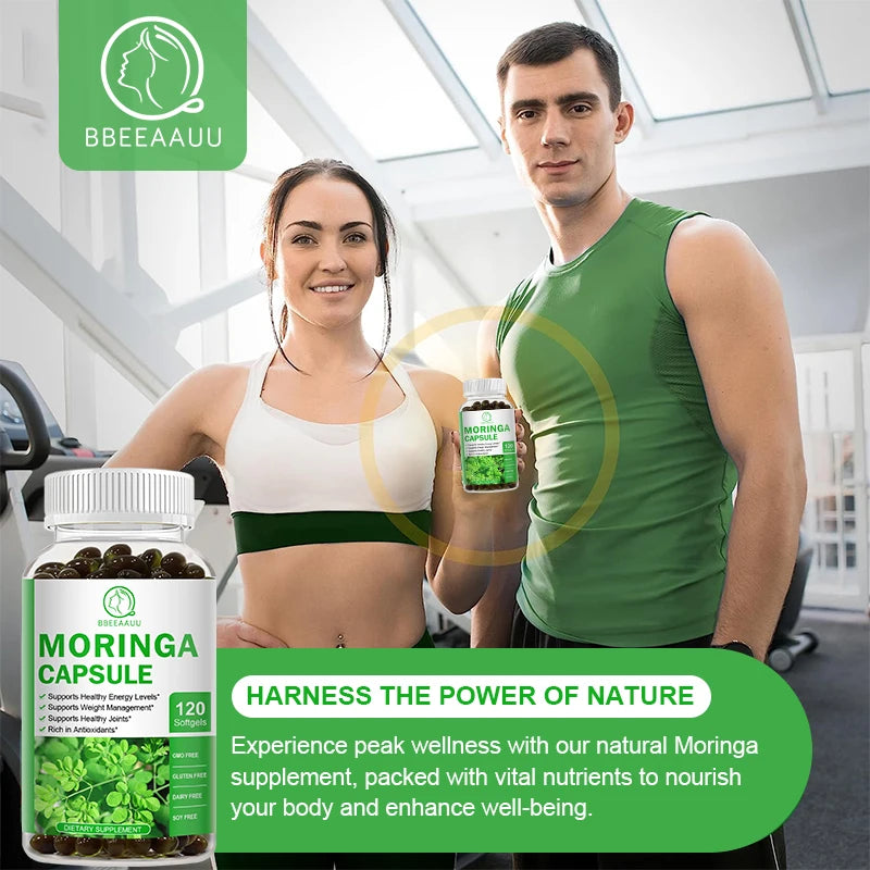 BBEEAAUU Moringa Capsule Natural Green Antioxidant Support Energy,Skin&Intestinal Health,Containing Essential Vitamin&Amino Acid Oasis Select