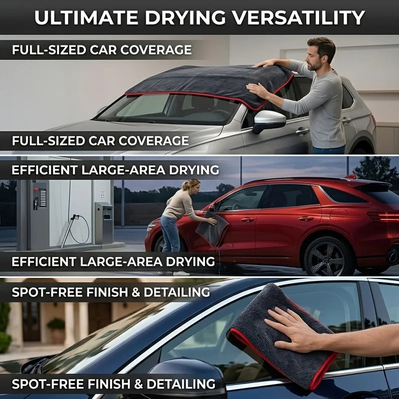 XXL Extra Large Microfiber Car Drying Towel with Twisted Ring Design - Super Absorbent Thickening Technology Suitable for Sedans Oasis Select