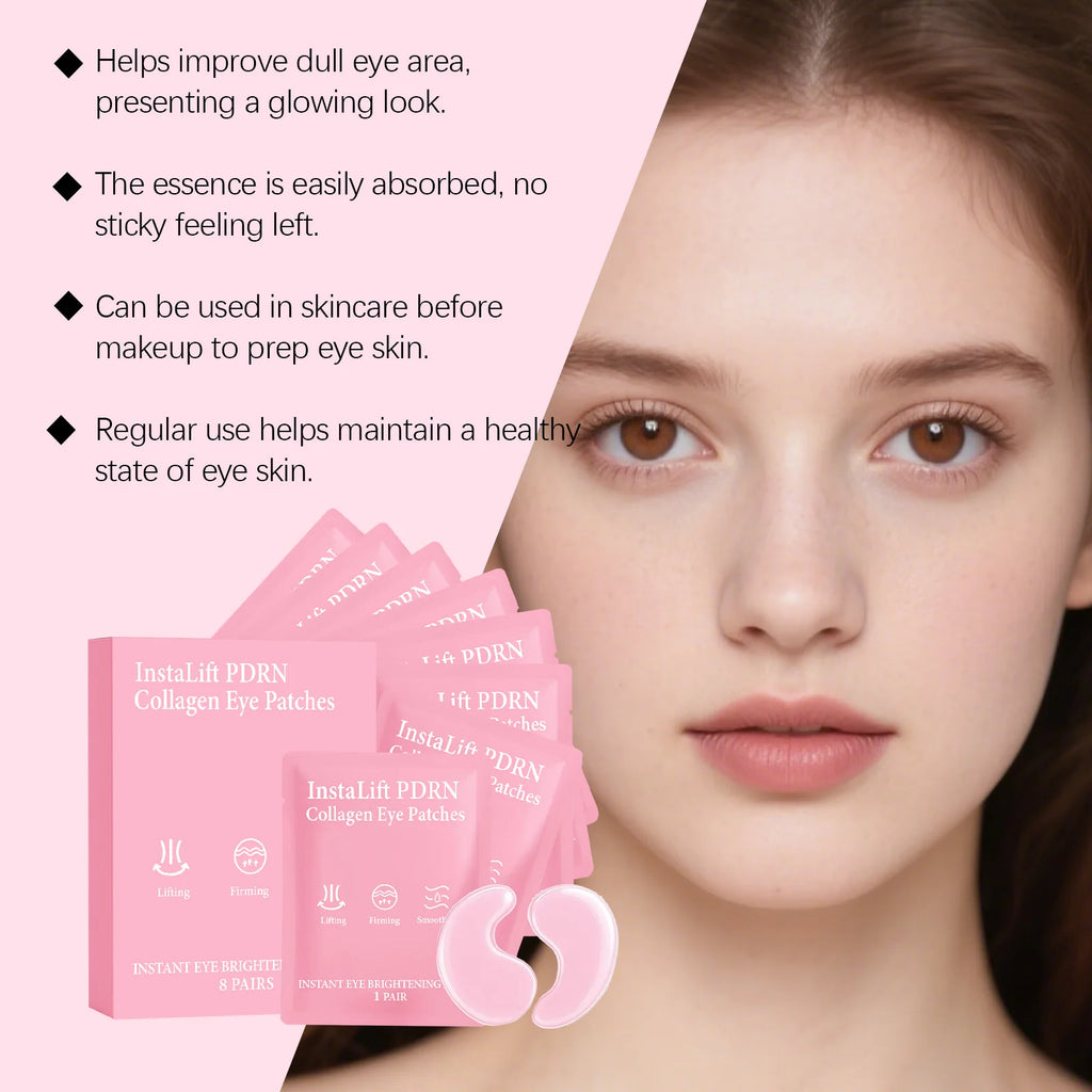 Instalift PDRN Collagen Eye Patches Anti Dark Circles Eye Bags Anti Wrinkles Hydrogel Under Eye Mask with Niacinamide & Caffeine Oasis Select