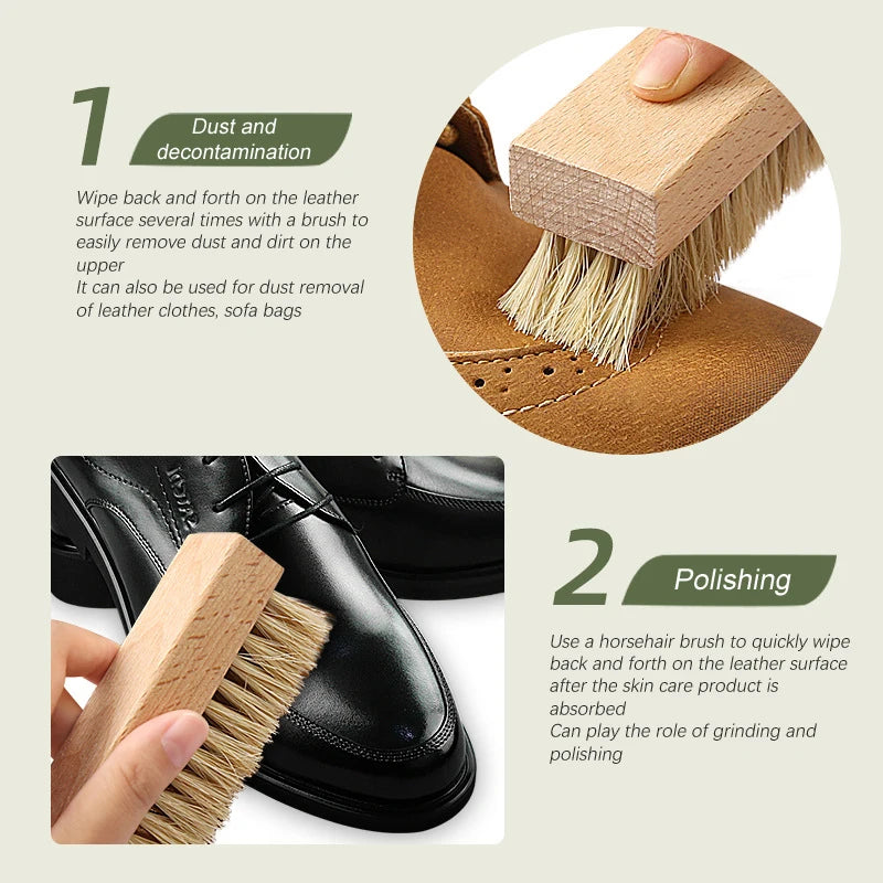1/4 PCS Shoe Brush Set – Nylon, PP, Bristle & Horsehair for Sneakers, Leather, Suede & Boots, Without Scratching Oasis Select