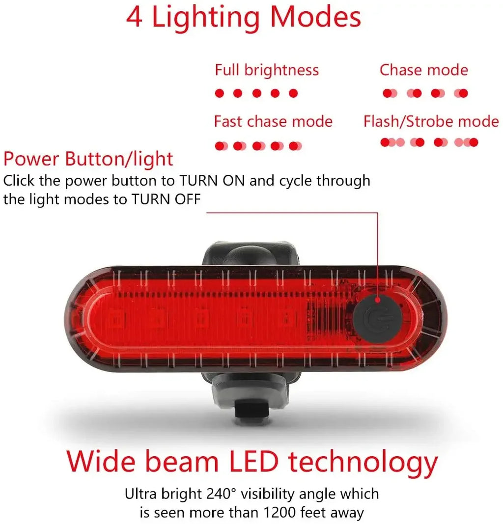 Bike Taillight USB Rechargeable LED Bicycle Lighting Waterproof Cycling Flashing Safety Warning Lamp Bicycle Lantern Accessories Oasis Select
