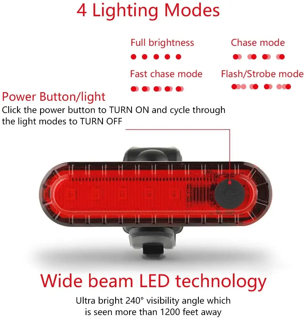 Bike Taillight USB Rechargeable LED Bicycle Lighting Waterproof Cycling Flashing Safety Warning Lamp Bicycle Lantern Accessories Oasis Select