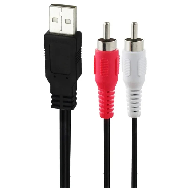  1.5m USB A Male To 2RCA Composite Sound Video Converter Cable Accessories For Streaming Media Camcorder To PC Sound Transfer Oasis Select 1.5m