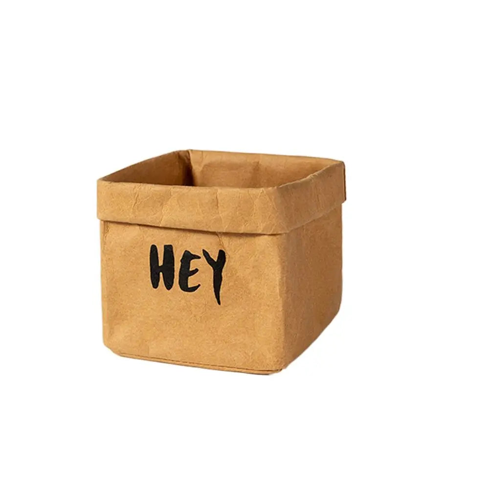 Durable Reusable Kraft Paper Bag Large Capacity Waterproof Packaging Bag Thickened Square Washable Takeaway Bag Home Oasis Select 02-S