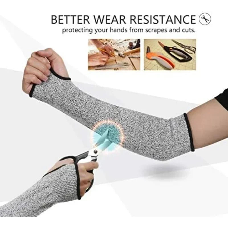 Breathable Cut Level 5 Arm Sleeves HPPE Fiber Anti-Puncture Bracers Heat Resistant for Construction Protective Gear Set Oasis Select