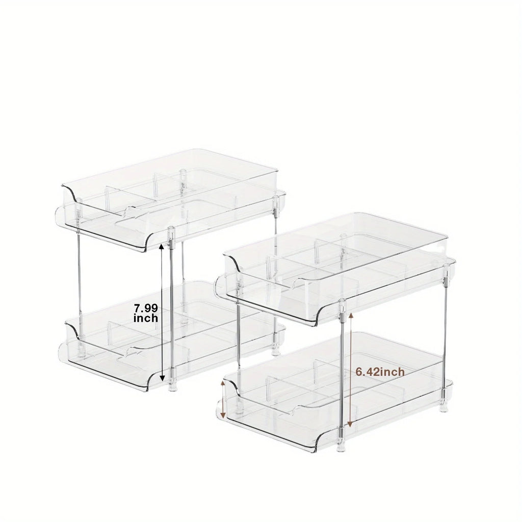 2 Tier Under Sink Organizer Sliding Cabinet Basket Organizer Drawer Under Sink Storage Rack Acrylic Bathroom Kitchen Organizer Oasis Select
