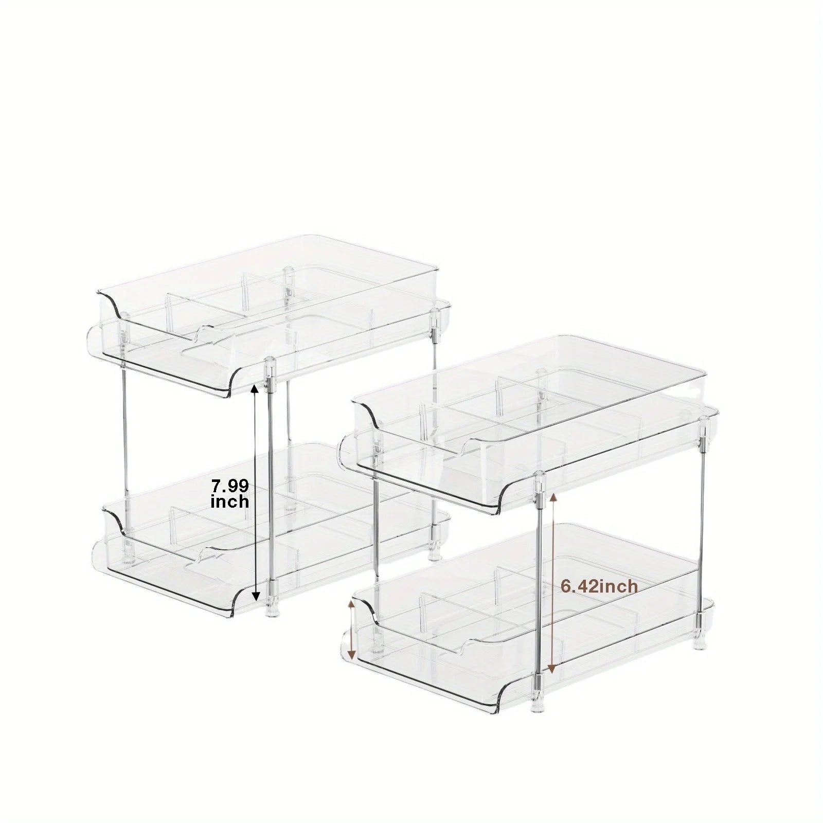 2 Tier Under Sink Organizer Sliding Cabinet Basket Organizer Drawer Under Sink Storage Rack Acrylic Bathroom Kitchen Organizer Oasis Select