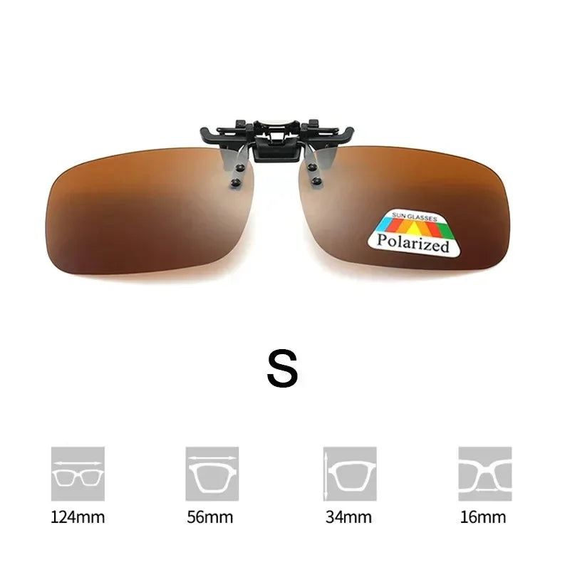 1/2/3/4pcs Polarized Glasses Clip Driving Night Vision Eyeglasses UV400 Outdoor Shades High Definition Sun Glasses Clips Oasis Select Brown S x1Pc