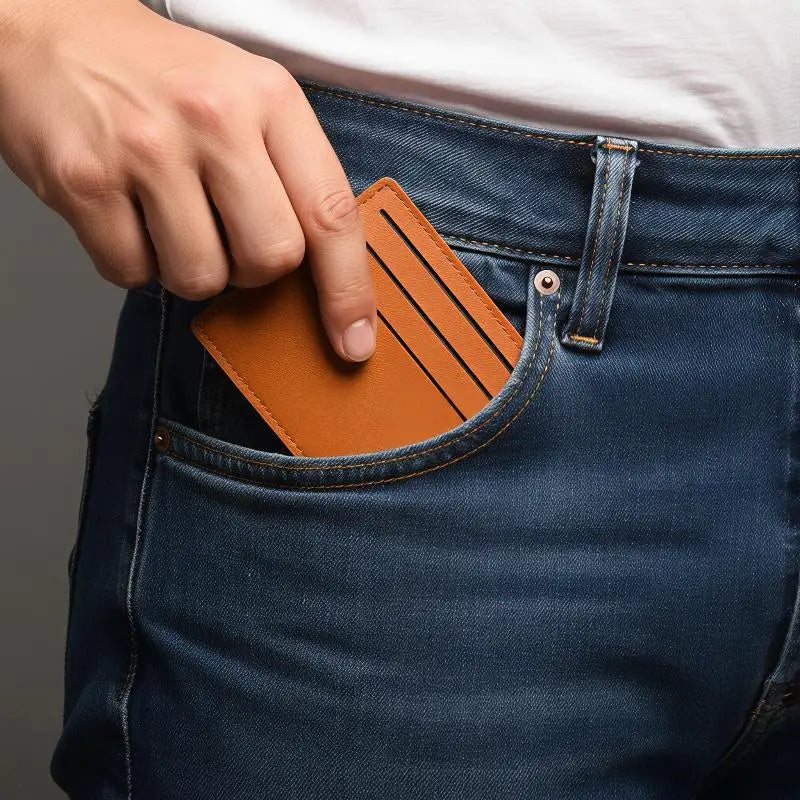 Minimalist Slim PU Card Holder – 6-Slot Pocket Wallet Case Slim Card Holder Oasis Select