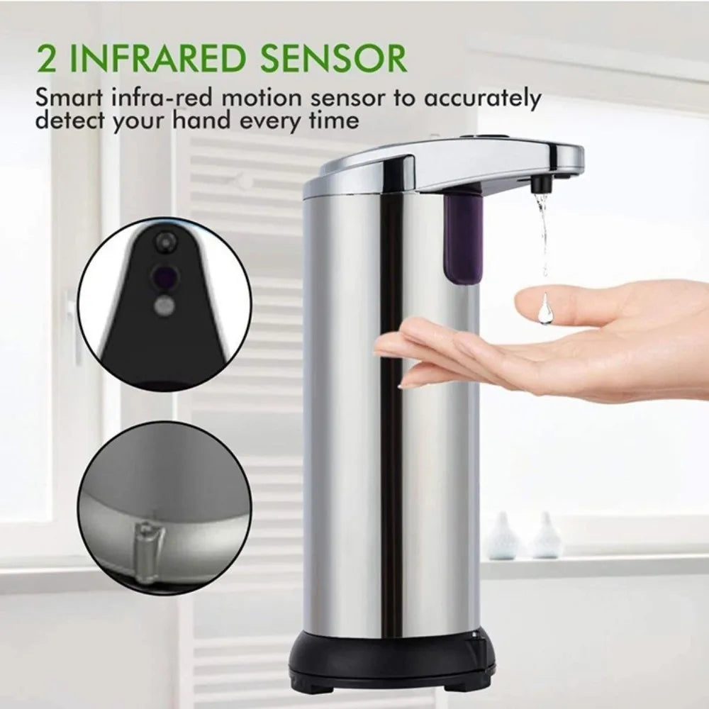 New Stainless Steel Automatic Soap Dispenser Waterproof Electric Touchless Soap Dispenser Foam Soap Machine Bathroom Oasis Select