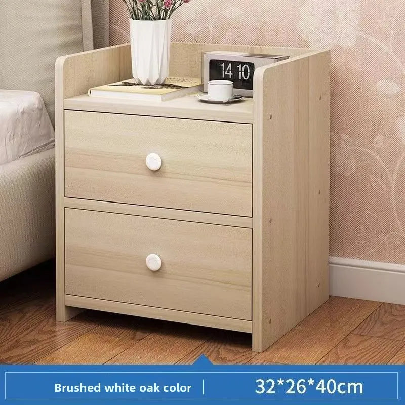 Multi-functional Bedside Table Storage Locker Small Shelf Oasis Select White Oak C