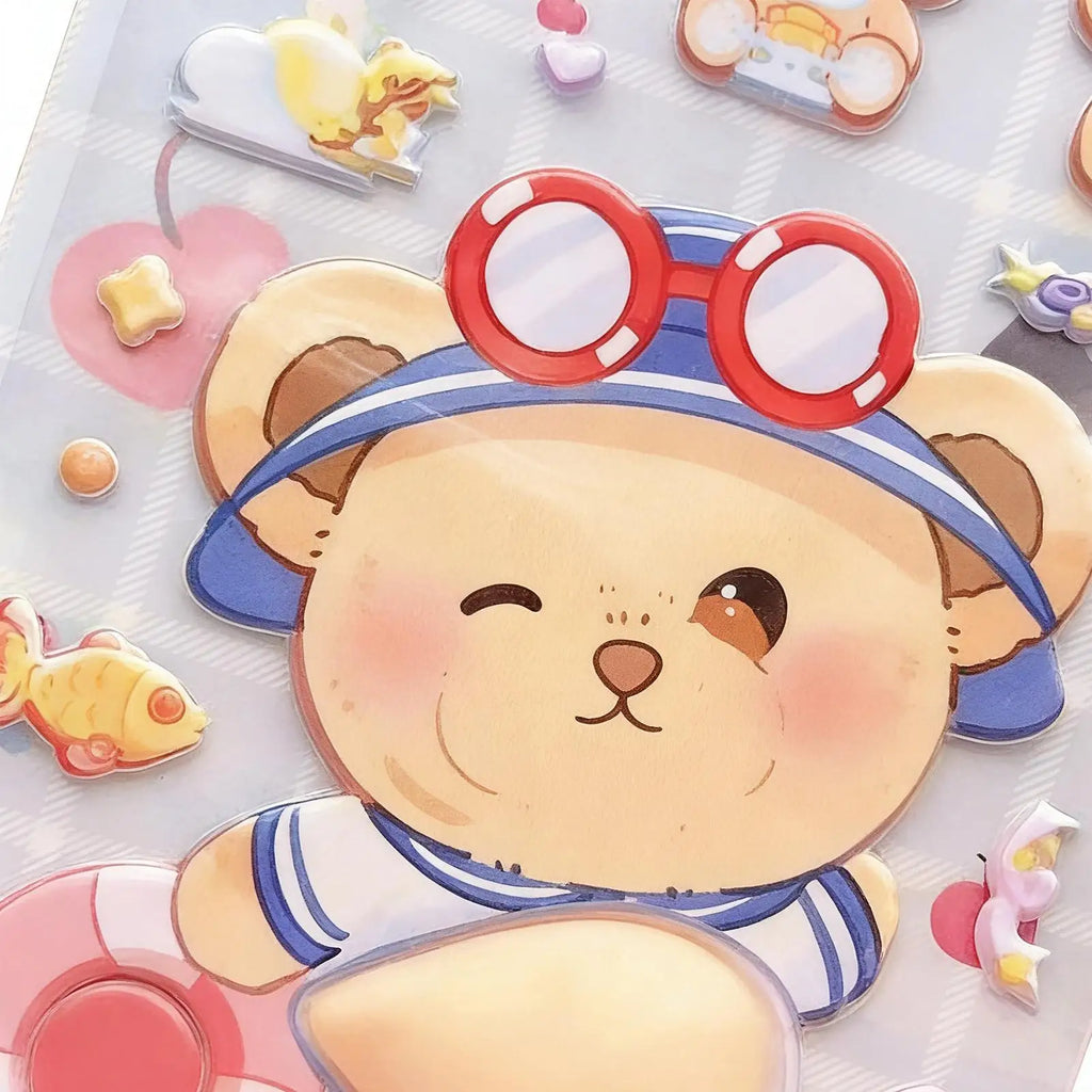 Squishy Stickers Cartoon Soft Cute Belly Pinching and Relaxation Stickers Rabbit Animal Panda Furong Skin 3D Stickers kids Gift Oasis Select