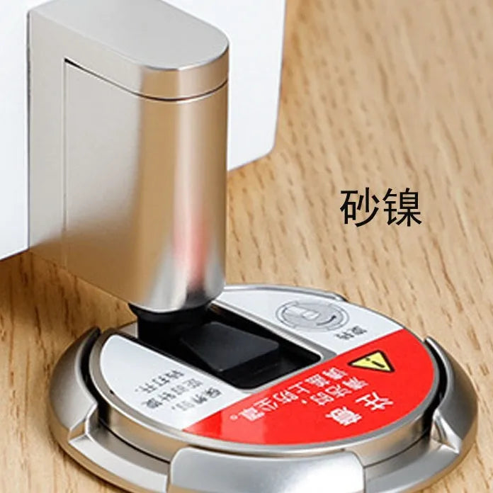 Door Stopper Magnetic Door Stopper No Drilling Silent Floor Door Stop with Screws Adhesive Adjustable Mechanical Magnetic Oasis Select Nickel sand