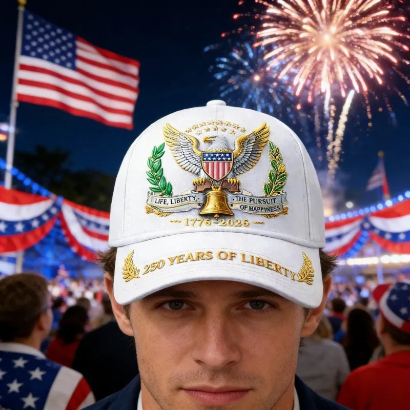 1 PCS / 2 PSC American-themed anniversary baseball cap, perfect gift cap for Independence Day (digital printing version) Oasis Select