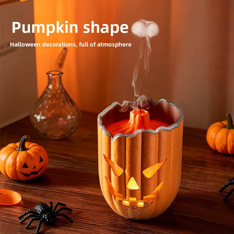 Halloween Jack-o'-lantern Humidifier USB Essential Oil Diffuser with Led Night Light For Home Room Decor Pumpkin Aroma Diffuser Oasis Select
