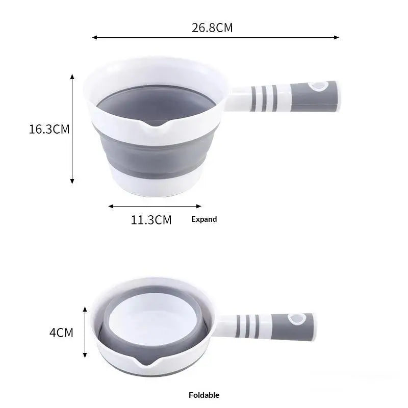 Collapsible Silicone Water Ladle – Non-Slip & Foldable Scoop