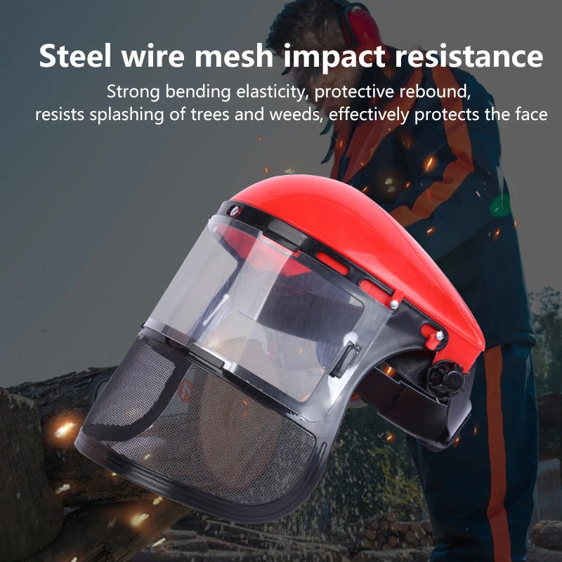 Safety Head-Mounted PVC Protective Mask Anti Splashing Grass Anti Dust Mask For Cutting Hat Avoid Face Screen Protection Mask Oasis Select