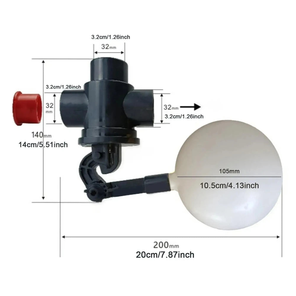 Automatic Float Valve for Water Tank Shut Off Supply ABS Material Control Adjustable Water Level for Pool Pond Fish Tank Water Oasis Select