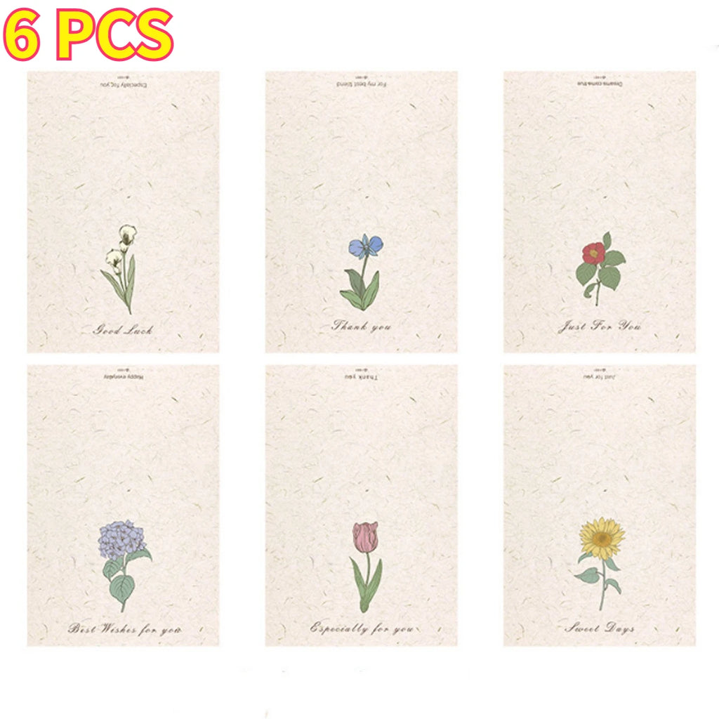 Tulip Thank You Cards Cardstock Flower Card Greeting Cards Assortment with Envelopes Sealing Stickers Birthday Party Wedding Oasis Select 6pcs
