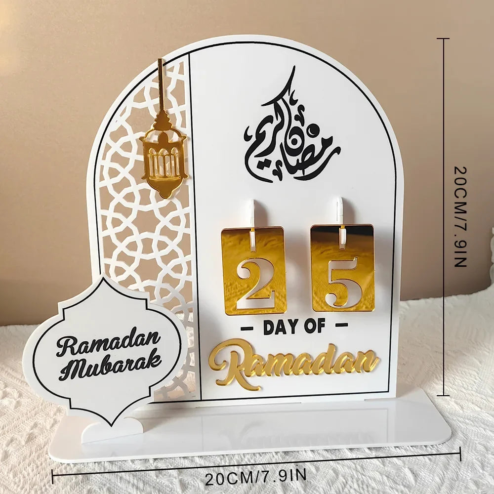 Acrylic Ramadan Countdown Calendar Gifts Day of Ramadan Calendar with Replacing Number 2025 Eid Mubarak Home Decoration Ornament Oasis Select