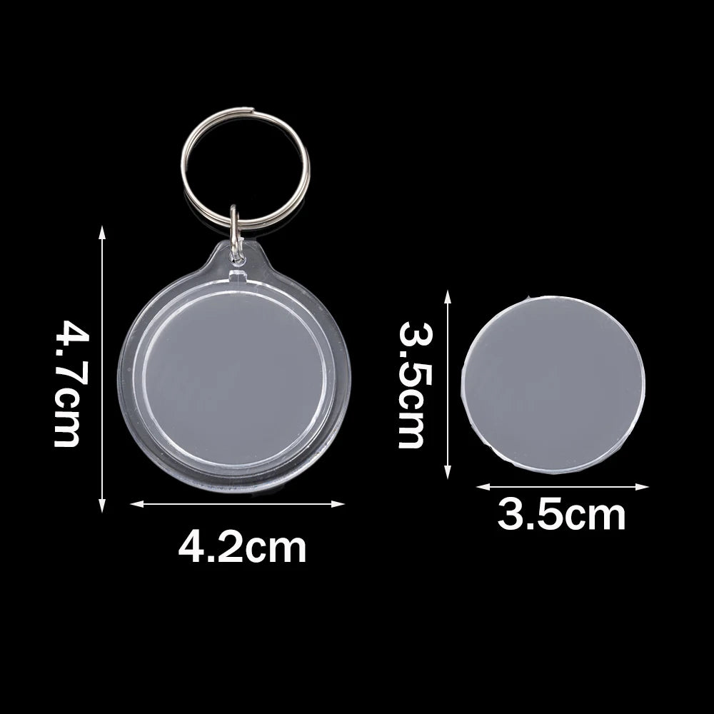 5pcs Acrylic Photo Frame Keychain Holder Photo Picture Insert Blank Keyring with Split Ringfor DIY Craft Jewelry Making Oasis Select 42X47mm
