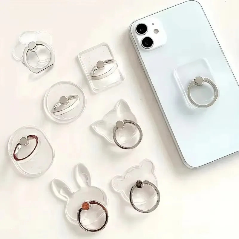1/2/3Pcs Cell Phone Ring Holder Stand 360 ° Degree Rotation Clear Finger Grip Kickstand Compatible iPhones or Phone Case Oasis Select