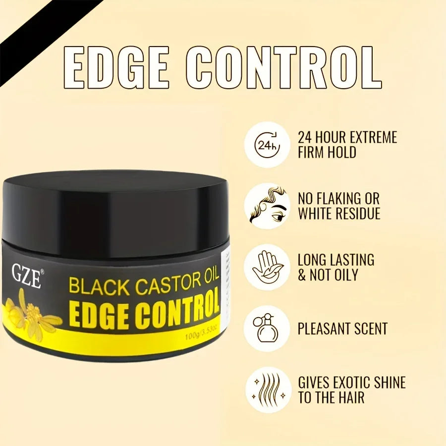 GZE Black Castor Braid, Loc & Twist Gel – Coconut Oil Edge Control